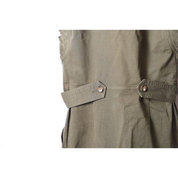 Veronica Beard Twill Army Green Mini Shirt Dress Size 0 Pockets - Picture 10 of 14